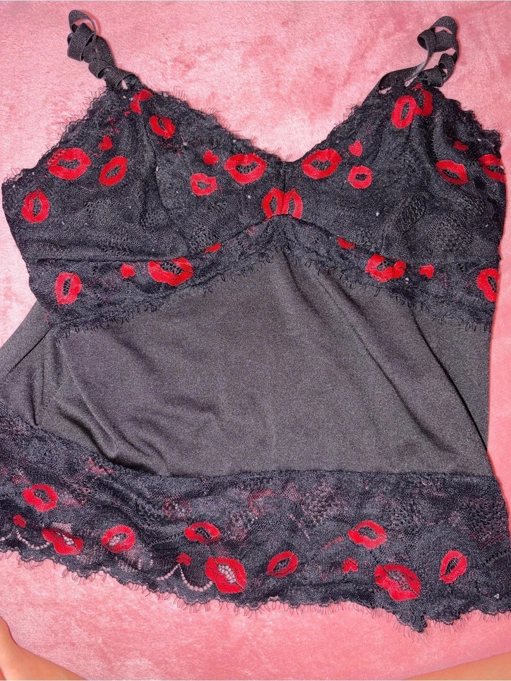 Black & Red Lace Cami